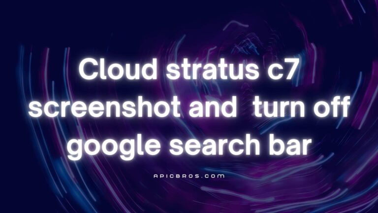 cloud stratus c7 screenshot turn off google search bar